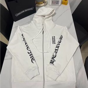 Chrome Hearts White Zip-Up Jacket